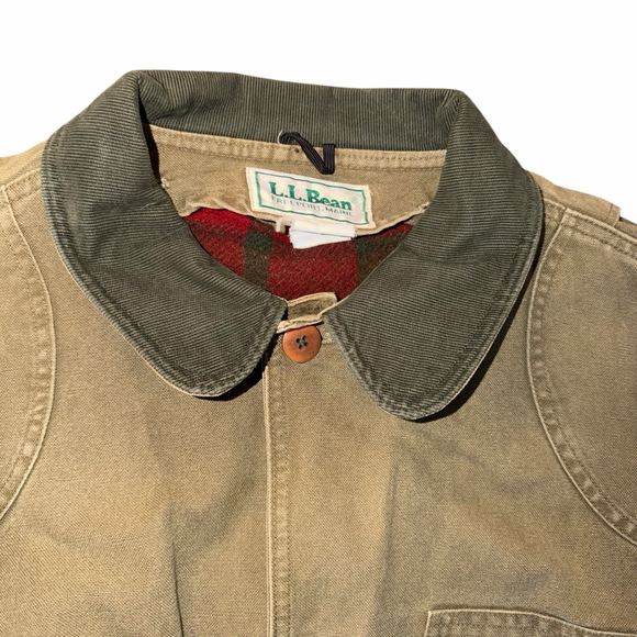 VTG 80s L.L.Bean Chore Barn Jacket Men’s XL USA Canvas Corduroy Collar - Picture 3 of 13